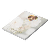 Dreamy White Rose And Heart Photo Template Wedding ノートパッド (回転)