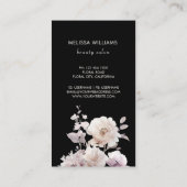 Dreamy White Rose Black Background 名刺 (裏面)