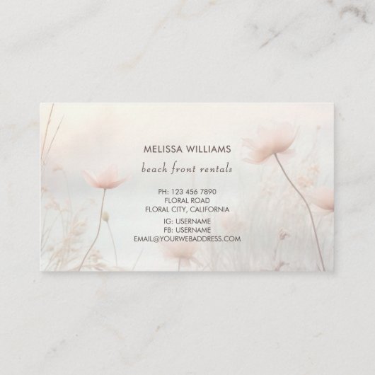 Dreamy Wildflowers Logo 名刺 (裏面)