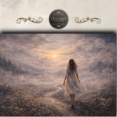 Dreamy Woman Walking Cloud Meadow Decoupage 薄葉紙