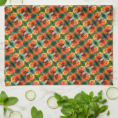 Dreamy Zinnia Flower Pattern    キッチンタオル (折り畳み)