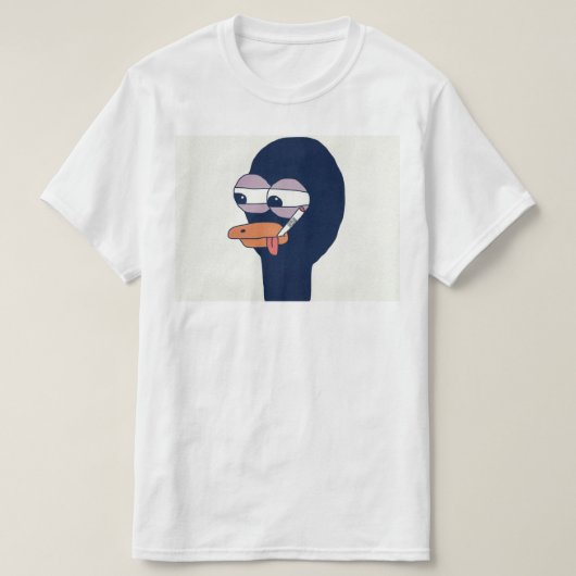 DreamySupplyの喫煙のアヒルの人の白いTシャツ Tシャツ (デザイン正面)