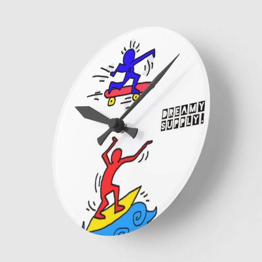 DreamySupply Caliのライフスタイルのポップアートの円形の時計 ラウンド壁時計 (傾斜)