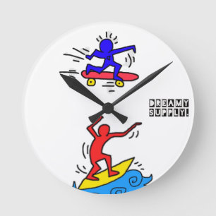DreamySupply Caliのライフスタイルのポップアートの円形の時計 ラウンド壁時計