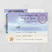 Dreamzカリブの宛先ウェディングRSVPポストカード インビテーションポストカード (正面/裏面)