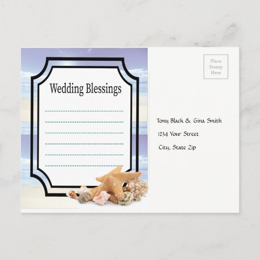 Dreamzカリブの宛先ウェディングRSVPポストカード インビテーションポストカード (裏面)