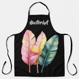 Drei Bananen Blätter in Pastellfarben  エプロン