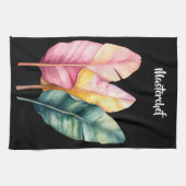 Drei Bananen Blätter in Pastellfarben  キッチンタオル (横)