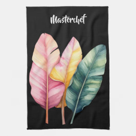 Drei Bananen Blätter in Pastellfarben  キッチンタオル