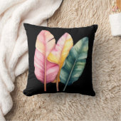 Drei Bananen Blätter in Pastellfarben  クッション (ブランケット)