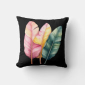 Drei Bananen Blätter in Pastellfarben  クッション (正面)