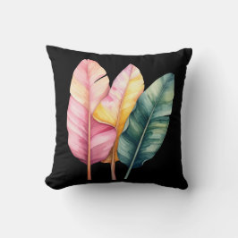 Drei Bananen Blätter in Pastellfarben  クッション