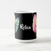 Drei Bananen Blätter in Pastellfarben  コーヒーマグカップ (中央)