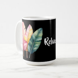 Drei Bananen Blätter in Pastellfarben  コーヒーマグカップ