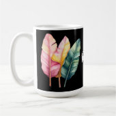 Drei Bananen Blätter in Pastellfarben  コーヒーマグカップ (左)