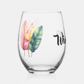 Drei Bananen Blätter in Pastellfarben  ステムなしワイングラス (正面)