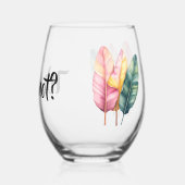 Drei Bananen Blätter in Pastellfarben  ステムなしワイングラス (裏面)