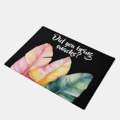 Drei Bananen Blätter in Pastellfarben  ドアマット (アングル)