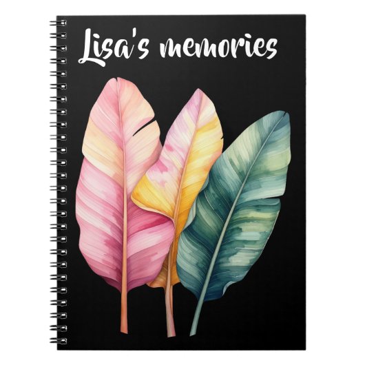 Drei Bananen Blätter in Pastellfarben ノートブック (正面)
