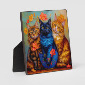 Drei Maine-Coon-Gefährten Portrait フォトプラーク (正面)