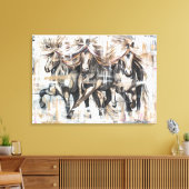 Drei Tölter Braun キャンバスプリント (インサイチュ (リビング))