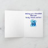 Dreidelの回転のハヌカーの幸せな孫娘 シーズンカード (内部)