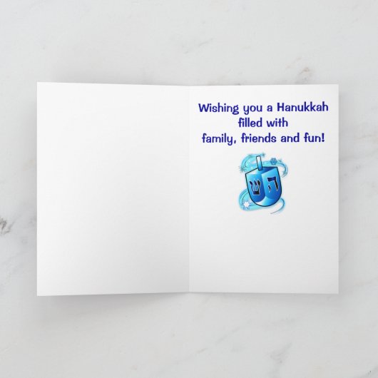 Dreidelの回転のハヌカーの幸せな孫娘 シーズンカード (内部)