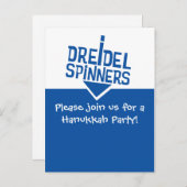 Dreidelの紡績工のハヌカーのパーティー インビテーションポストカード (正面/裏面)