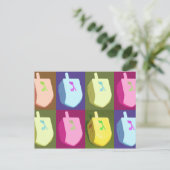 Dreidelパステル調のハヌカーの郵便はがき シーズンポストカード (スタンド正面)