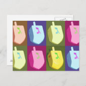 Dreidelパステル調のハヌカーの郵便はがき シーズンポストカード (正面/裏面)