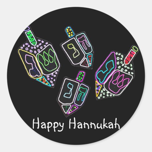 Dreidel、Dreidel、Dreidelスタンプ ラウンドシール (正面)