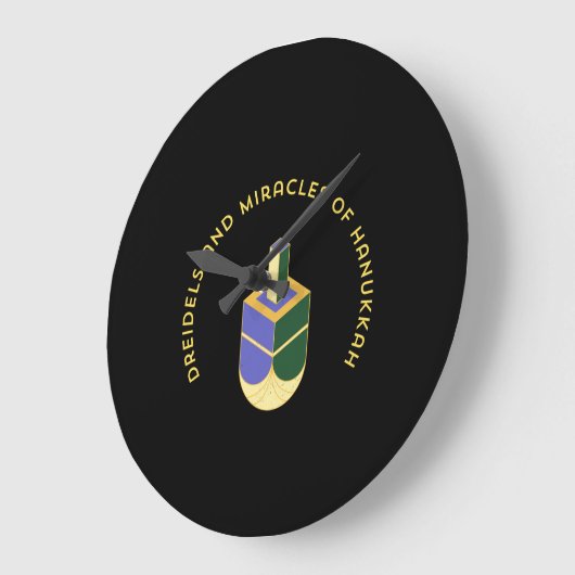 DREIDELS AND MIRACLES OF HANUKKAH ラージ壁時計 (傾斜)