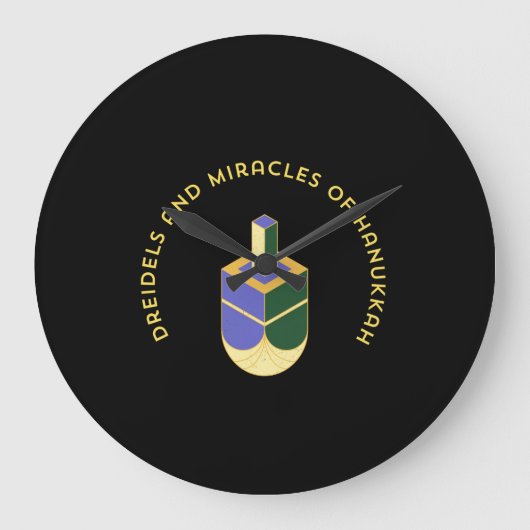 DREIDELS AND MIRACLES OF HANUKKAH ラージ壁時計 (正面)