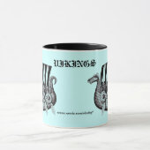 Drekarの白黒ペンインクスケッチのバイキング マグカップ (中央)