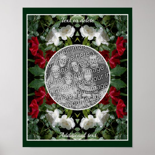 Drenchedバラフレーム自分の写真を作成 ポスター (正面)