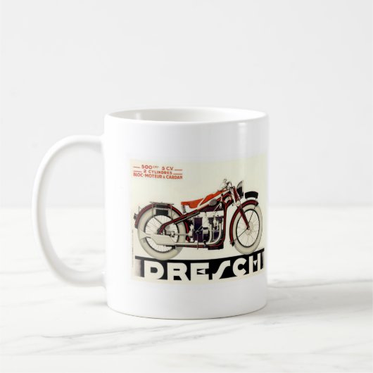 Dreschのオートバイ コーヒーマグカップ (左)