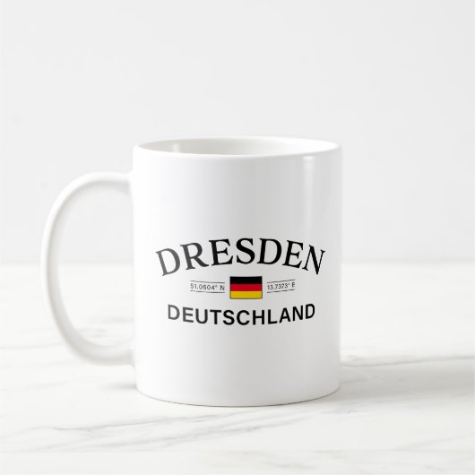 Dresden Deutschland Coordinates German コーヒーマグカップ (左)
