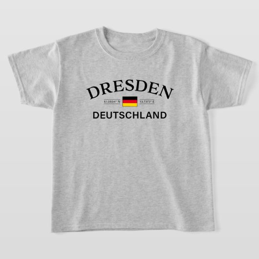 Dresden Deutschland Coordinates German Kids Tシャツ (レイダウン)