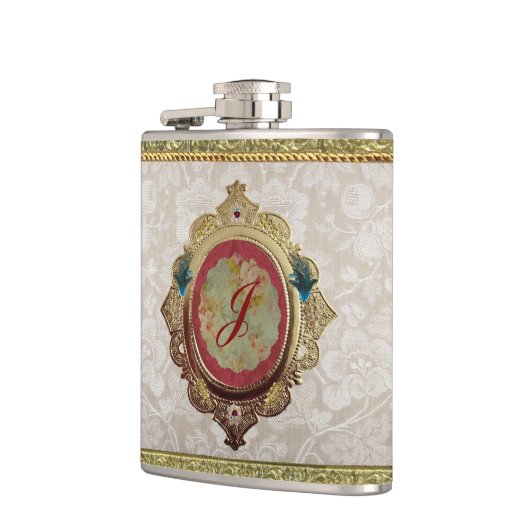 Dresden 'Noblesse' 6 oz. Romantic Flask フラスク (左)