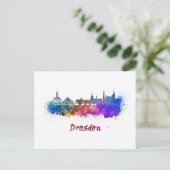 Dresden skyline in watercolor ポストカード (スタンド正面)