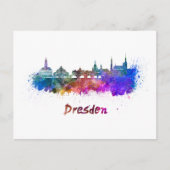 Dresden skyline in watercolor ポストカード (正面)