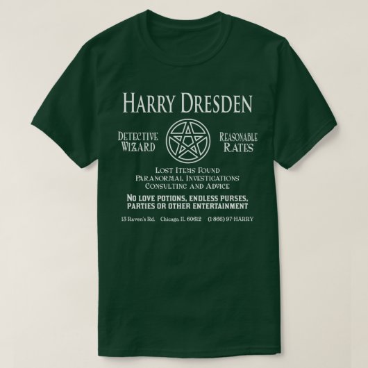 DresdenWizardの探偵 Tシャツ (デザイン正面)