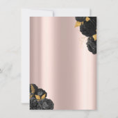 Dress,Butterfly Black Roses Rose Gold Quinceañera 招待状 (裏面)