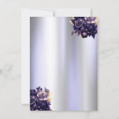 Dress,Butterfly Violet Roses Lavender Quinceañera 招待状 (裏面)