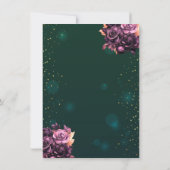 Dress,Butterfly Violet Roses Stars Quinceañera 招待状 (裏面)