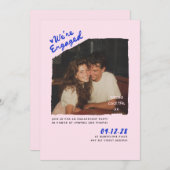 Dress Cocktail Handwritten Engagement Party Photo 招待状 (正面/裏面)