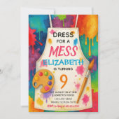 Dress for a Mess Art Party Birthday 招待状 (正面)