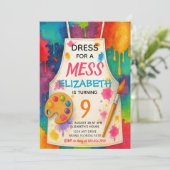 Dress for a Mess Art Party Birthday 招待状 (スタンド正面)