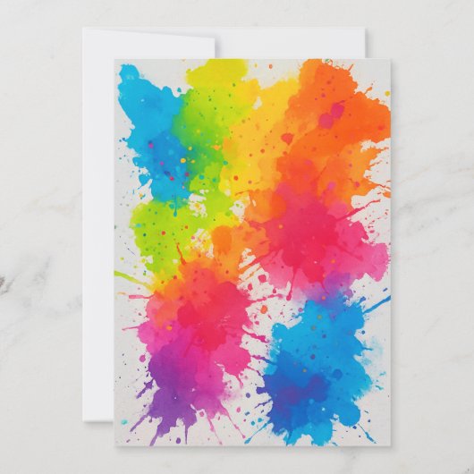 Dress for a Mess Art Party Birthday 招待状 (裏面)