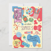 Dress for a mess kids craft birthday Invitation 招待状 (正面)
